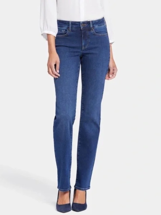 NYDJ Denim - NYDJ Marilyn Straight Leg High Rise Jeans in Cooper Wash Lift Tuck Size 12